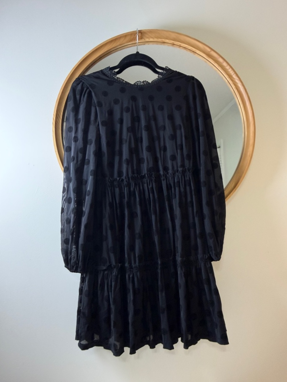 Blu‎ Pepper Black Polka Dot Midi Dress